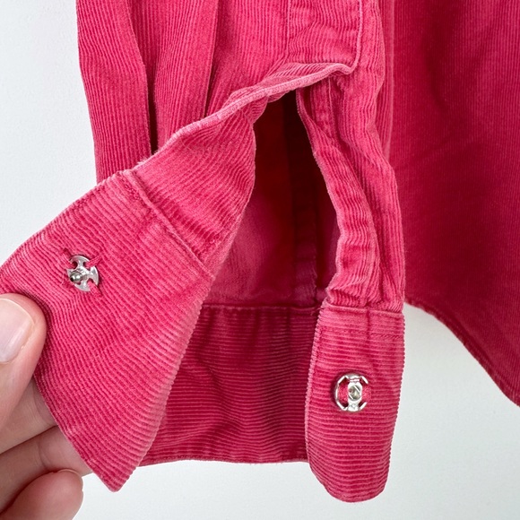 Lands End Vintage Raspberry Red Corduroy Shirt - Picture 10 of 10